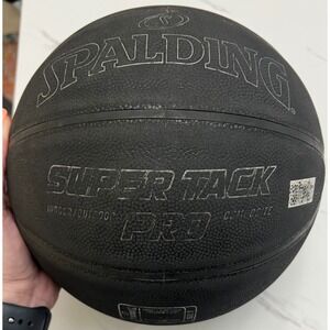 Spalding Super Tack Pro Basketball Black Size 7 29.5 Indoor Outdoor Composite
